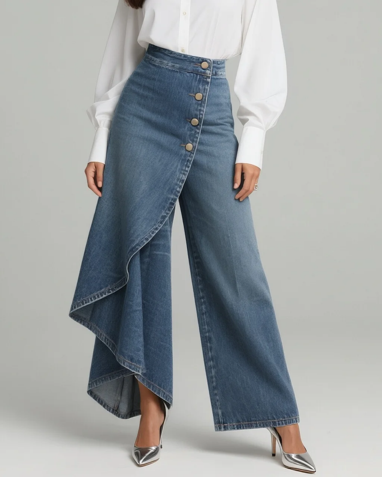 Alicia™ | Denim pants with knot