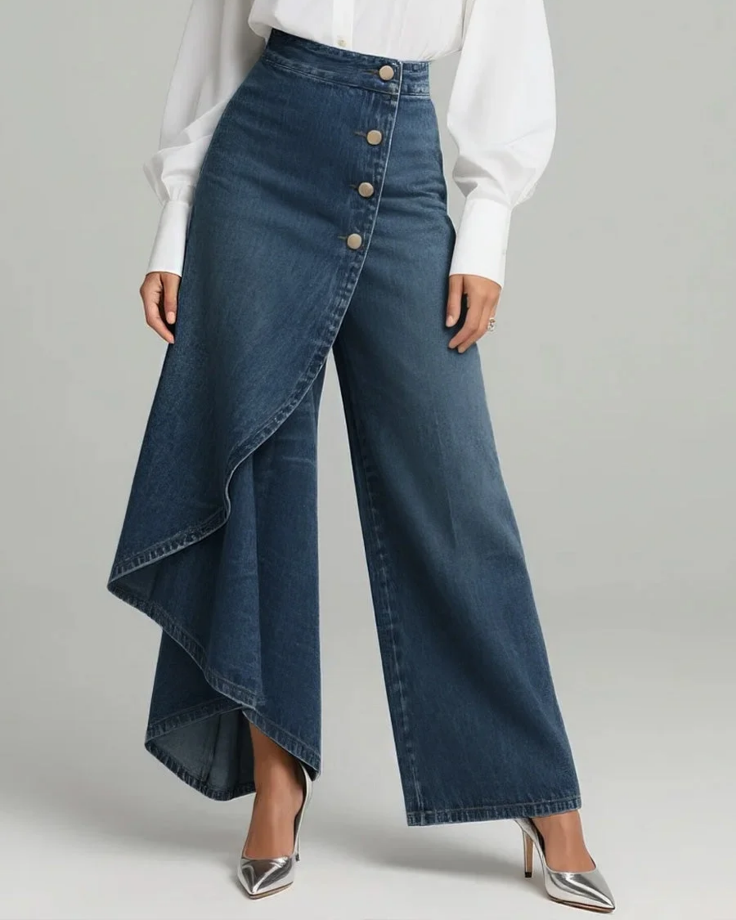 Alicia™ | Denim pants with knot