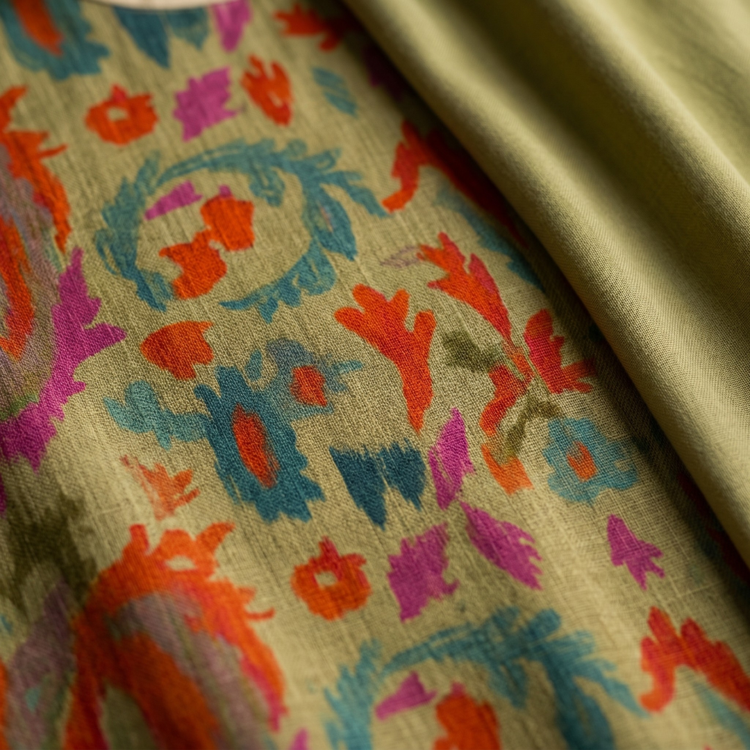 DANIELA - PRINTED LONG DRESS WITH MATCHING VEST