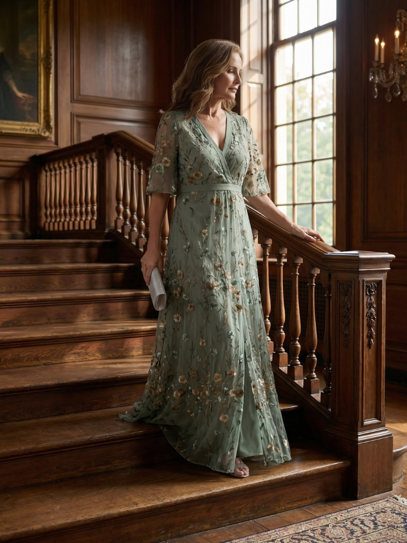 SELORA - HALTER BLOOM FLOW MAXI DRESS