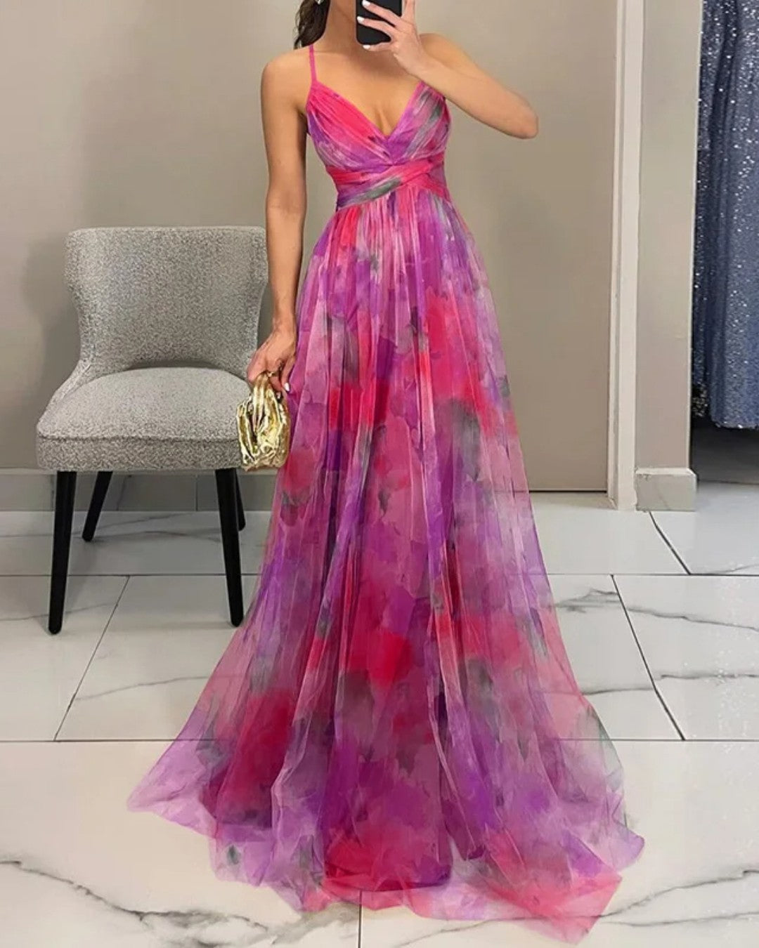 BELLA - ENCHANTING FLORAL PRINT MAXI DRESS