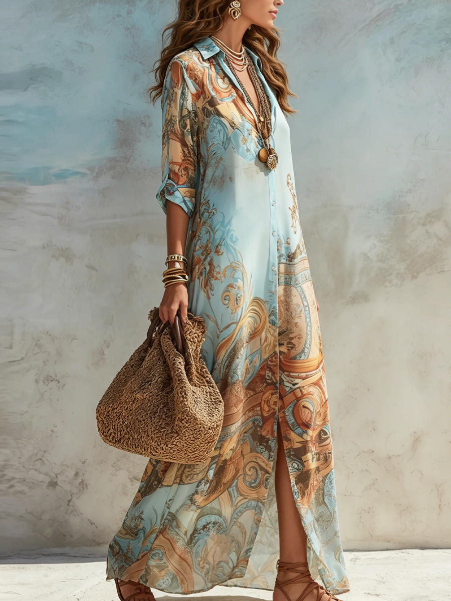 LORNA - SHIRT DRESS MEDITERRANEO