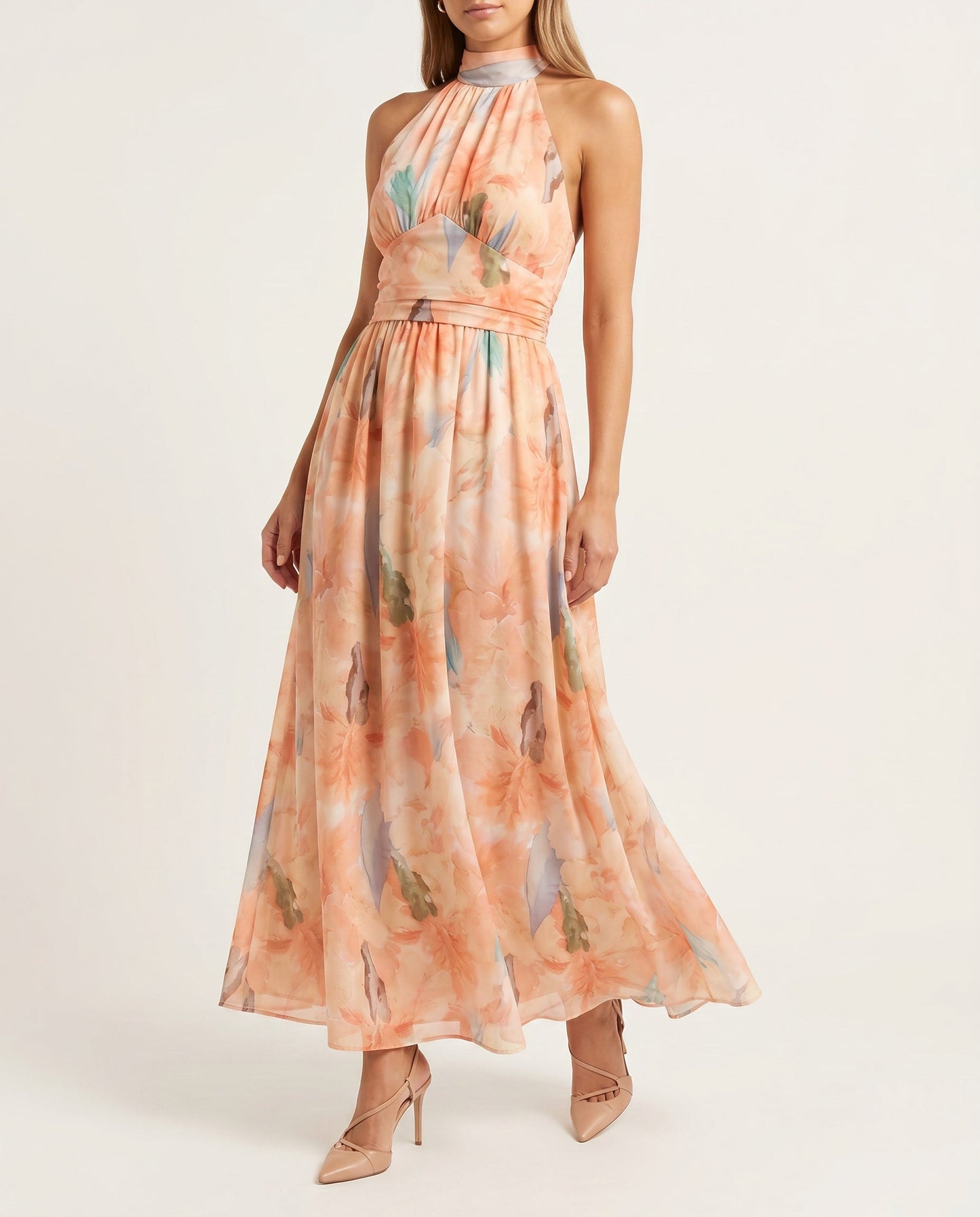 MONKHAM - PEACH HOUR DRESS