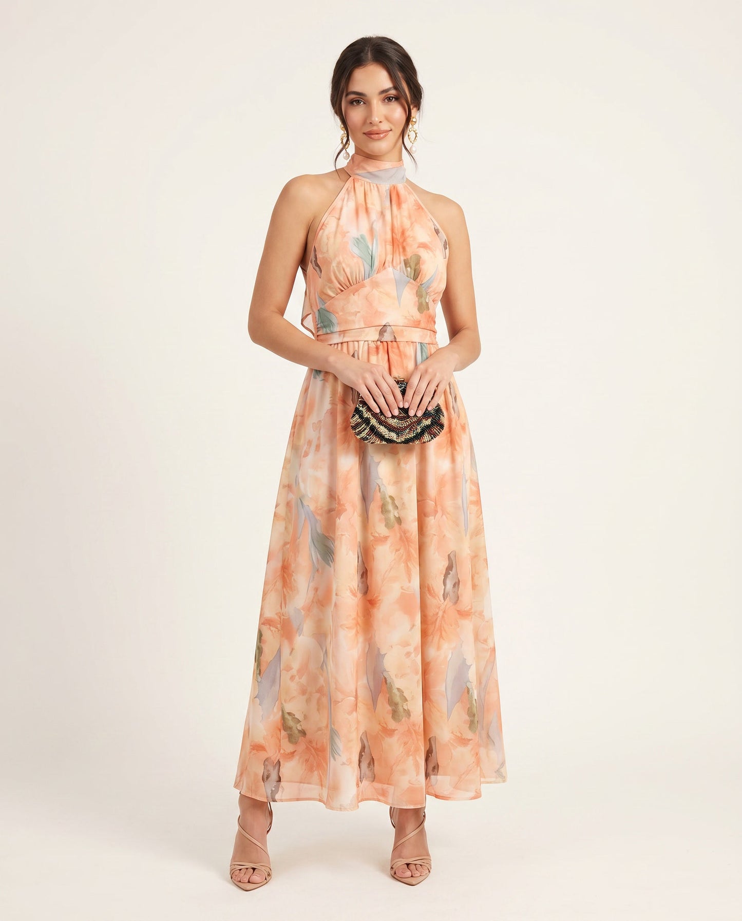 MONKHAM - PEACH HOUR DRESS